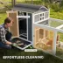 PawHut 118"L Chicken Coop, Large Wooden Hen House with Run, Pull-Out Tray, Waterproof Roof image thumbnail 6