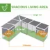 PawHut Chicken Coop with Run, L-Shaped Wooden Chicken House with 2 Houses, Waterproof Roof image thumbnail 5