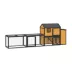 PawHut Large Chicken Coop, 134"L Wooden Chicken House with Run, Nesting Box, Slide-Out Tray image thumbnail 1
