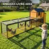 PawHut Large Chicken Coop, 134"L Wooden Chicken House with Run, Nesting Box, Slide-Out Tray image thumbnail 4