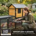 PawHut Large Chicken Coop, 134"L Wooden Chicken House with Run, Nesting Box, Slide-Out Tray image thumbnail 6