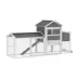 PawHut Chicken Coop with Wheels, 80"L, with Run, Nesting Box, Tray image thumbnail 1