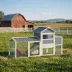 PawHut Chicken Coop with Wheels, 80"L, with Run, Nesting Box, Tray image thumbnail 2