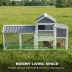 PawHut Chicken Coop with Wheels, 80"L, with Run, Nesting Box, Tray image thumbnail 4