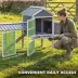 PawHut Chicken Coop with Wheels, 80"L, with Run, Nesting Box, Tray image thumbnail 6