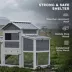 PawHut Chicken Coop with Wheels, 80"L, with Run, Nesting Box, Tray image thumbnail 7