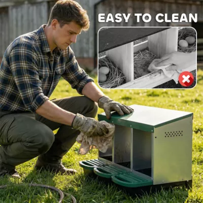 PawHut Chicken Nesting Boxes, 3 Compartment Metal Nesting Boxes for Chicken Coop, Egg Laying Boxes - Image 7