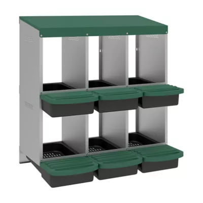 PawHut Chicken Nesting Boxes, 3 Compartment Metal Nesting Boxes for Chicken Coop, Egg Laying Boxes - Image 1