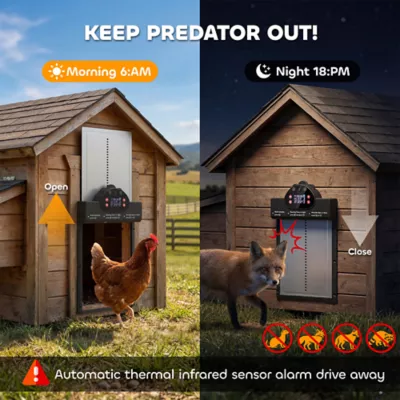 PawHut 2K HD AI Camera Automatic Chicken Coop Door with APP, WiFi Solar Powered with 5200mAh Battery - Image 4