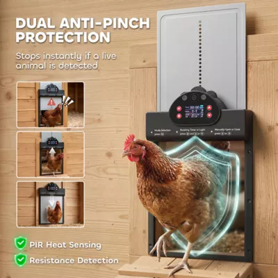 PawHut 2K HD AI Camera Automatic Chicken Coop Door with APP, WiFi Solar Powered with 5200mAh Battery - Image 7