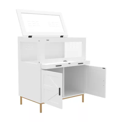 PawHut Hamster Cage with Storage Cabinet, Small Animal Cage with Pull Out Drawer and Acrylic Panels - Image 1