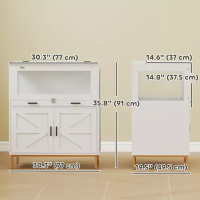 PawHut Hamster Cage with Storage Cabinet, Small Animal Cage with Pull Out Drawer and Acrylic Panels - Image 3