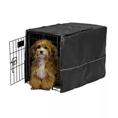 Midwest Homes for Pets QuietTime Polyester Crate Cover, Black - Image 1