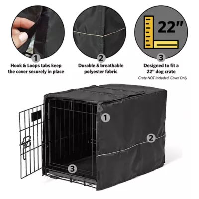 Midwest Homes for Pets QuietTime Polyester Crate Cover, Black - Image 3