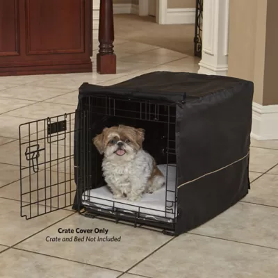 Midwest Homes for Pets QuietTime Polyester Crate Cover, Black - Image 2