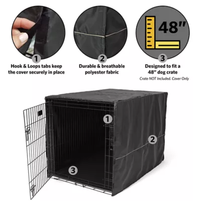 Midwest Homes for Pets QuietTime Polyester Crate Cover, Black - Image 3