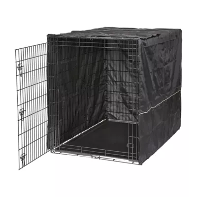 Midwest Homes for Pets QuietTime Polyester Crate Cover, Black - Image 1