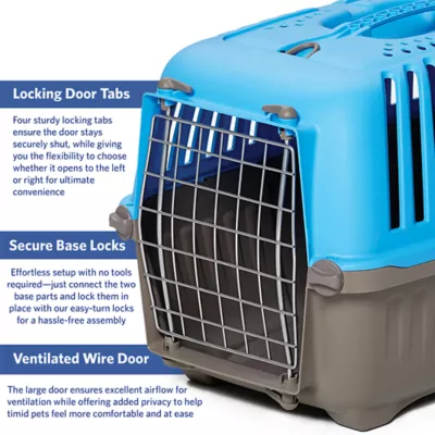 MidWest homes for Pets Spree™ Pet Carrier W/ Single Wire Door & Handle- Blue - Image 2