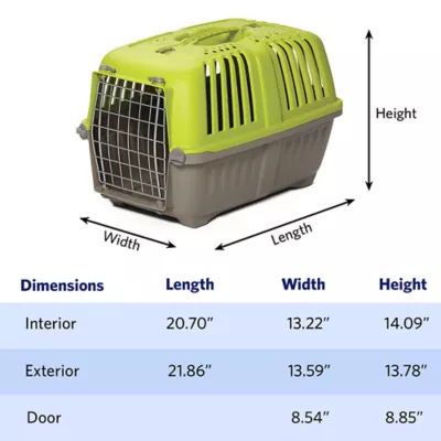 MidWest homes for Pets Spree™ Pet Carrier W/ Single Wire Door & Handle- Green - Image 5