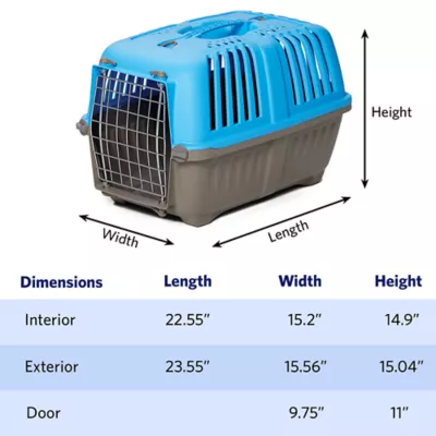 MidWest homes for Pets Spree™ Pet Carrier W/ Single Wire Door & Handle- Blue - Image 7
