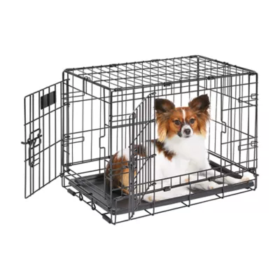 MidWest Homes for Pets Double-Door Wire iCrate, Collapsible, Removable Plastic Pan Included - Image 1
