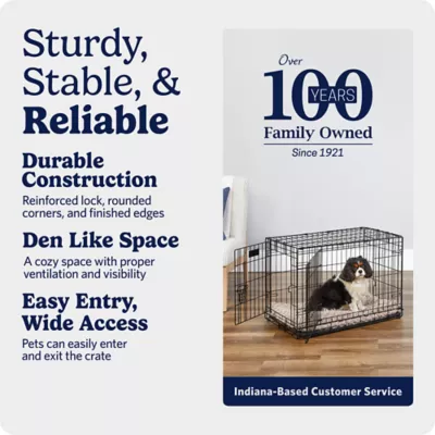 MidWest Homes for Pets Double-Door Wire iCrate, Collapsible, Removable Plastic Pan Included - Image 6