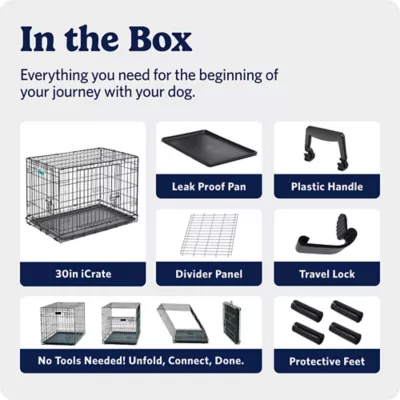 MidWest Homes for Pets Double-Door Wire iCrate, Collapsible, Removable Plastic Pan Included - Image 8