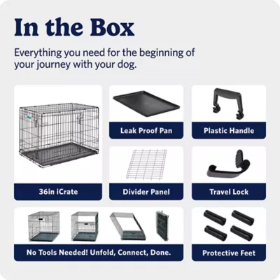 MidWest Homes for Pets Double-Door Wire iCrate, Collapsible, Removable Plastic Pan Included - Image 8