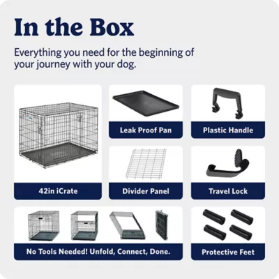 MidWest Homes for Pets Double-Door Wire iCrate, Collapsible, Removable Plastic Pan Included - Image 8