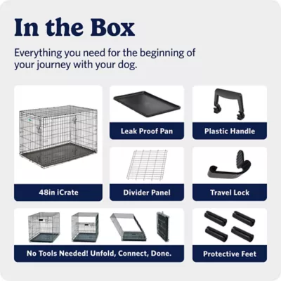 MidWest Homes for Pets Double-Door Wire iCrate, Collapsible, Removable Plastic Pan Included - Image 8