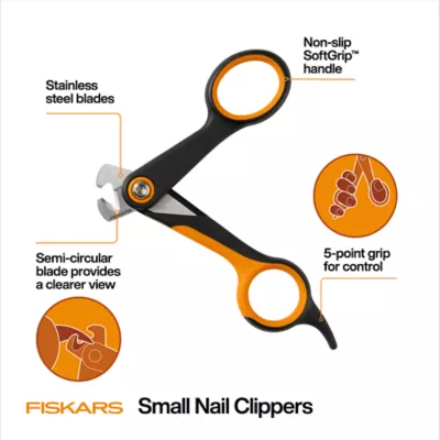 Fiskars Small Nail Clipper For Pets W/ Semi-Circular Blade Design, Suitable for Small Dogs & Cats - Image 2