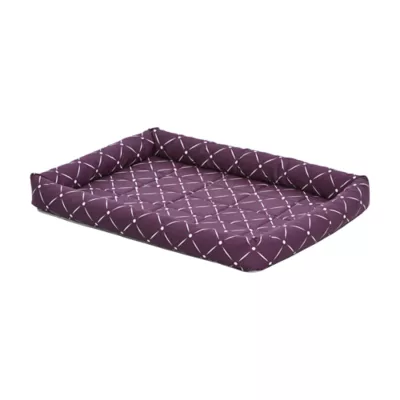 Midwest® QuietTime Ashton Bolster Bed For Pets, Machine Washable & Dryable, Purple - Image 1