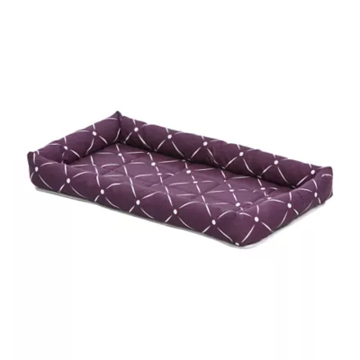 Midwest® QuietTime Ashton Bolster Bed For Pets, Machine Washable & Dryable, Purple - Image 1