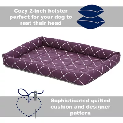 Midwest® QuietTime Ashton Bolster Bed For Pets, Machine Washable & Dryable, Purple - Image 3