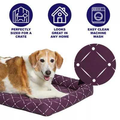 Midwest® QuietTime Ashton Bolster Bed For Pets, Machine Washable & Dryable, Purple - Image 4