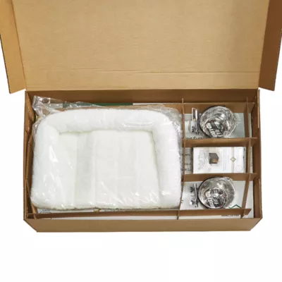 MidWest Homes for Pets Double Door iCrate Starter Kit Bundle W/ Crate, Bed, 2 Bowls & Cover - Image 2