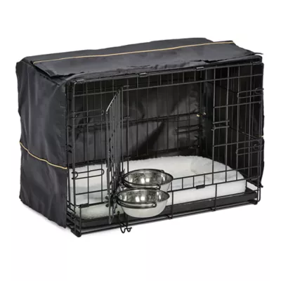 MidWest Homes for Pets Double Door iCrate Starter Kit Bundle W/ Crate, Bed, 2 Bowls & Cover - Image 2
