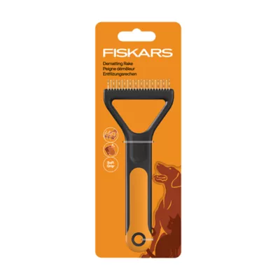 Fiskars Dematting Rake For Cats & Dogs W/ SoftGrip Handle For Gentle Grooming & Deshedding - Image 1