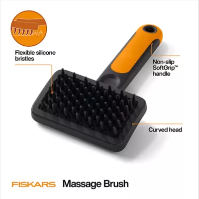 Fiskars Slicker Wire Brush W/ Non-Slip SoftGrip Handle, Curved Head & Rounded Bristles - Image 4