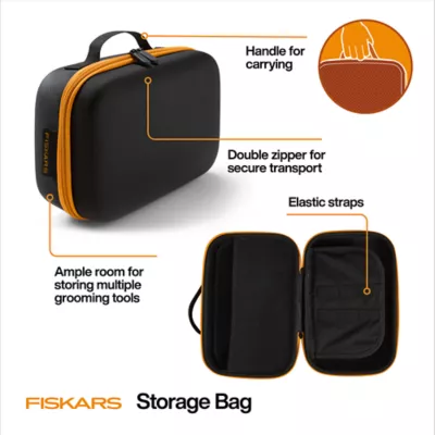 Fiskars Grooming Tool Storage Bag W/ Built-In Handle, Interior Elastic Straps & Double Zipper - Image 5