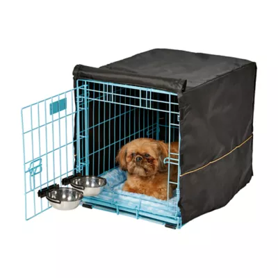 MidWest Homes for Pets Single Door iCrate Bundle W/ Crate, Bed, 2 Bowls & Crate Cover - Image 1