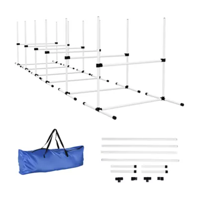 PawHut Set of 6 Dog Agility Training Equipment -Adjustable Jump Bar Pet Exercise Kit w/Carrying Bag - Image 1