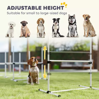 PawHut Set of 6 Dog Agility Training Equipment -Adjustable Jump Bar Pet Exercise Kit w/Carrying Bag - Image 4