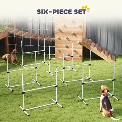 PawHut Set of 6 Dog Agility Training Equipment -Adjustable Jump Bar Pet Exercise Kit w/Carrying Bag - Image 5
