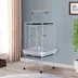 PawHut 63.5"H Large Bird Cage Stand with Feeder,Play Top,House,Perch,Bowl,Wheels image thumbnail 2