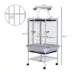 PawHut 63.5"H Large Bird Cage Stand with Feeder,Play Top,House,Perch,Bowl,Wheels image thumbnail 3