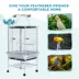 PawHut 63.5"H Large Bird Cage Stand with Feeder,Play Top,House,Perch,Bowl,Wheels image thumbnail 4