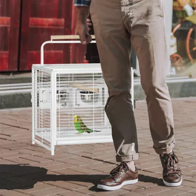 PawHut Bird Travel Carrier Cage, Portable Metal Bird Cage - Image 2