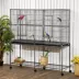 PawHut 64"H Extra Large Bird Cage with Detachable Rolling Stand, Storage Shelf, Wood Perch,Food Bowl image thumbnail 2
