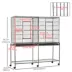 PawHut 64"H Extra Large Bird Cage with Detachable Rolling Stand, Storage Shelf, Wood Perch,Food Bowl image thumbnail 3